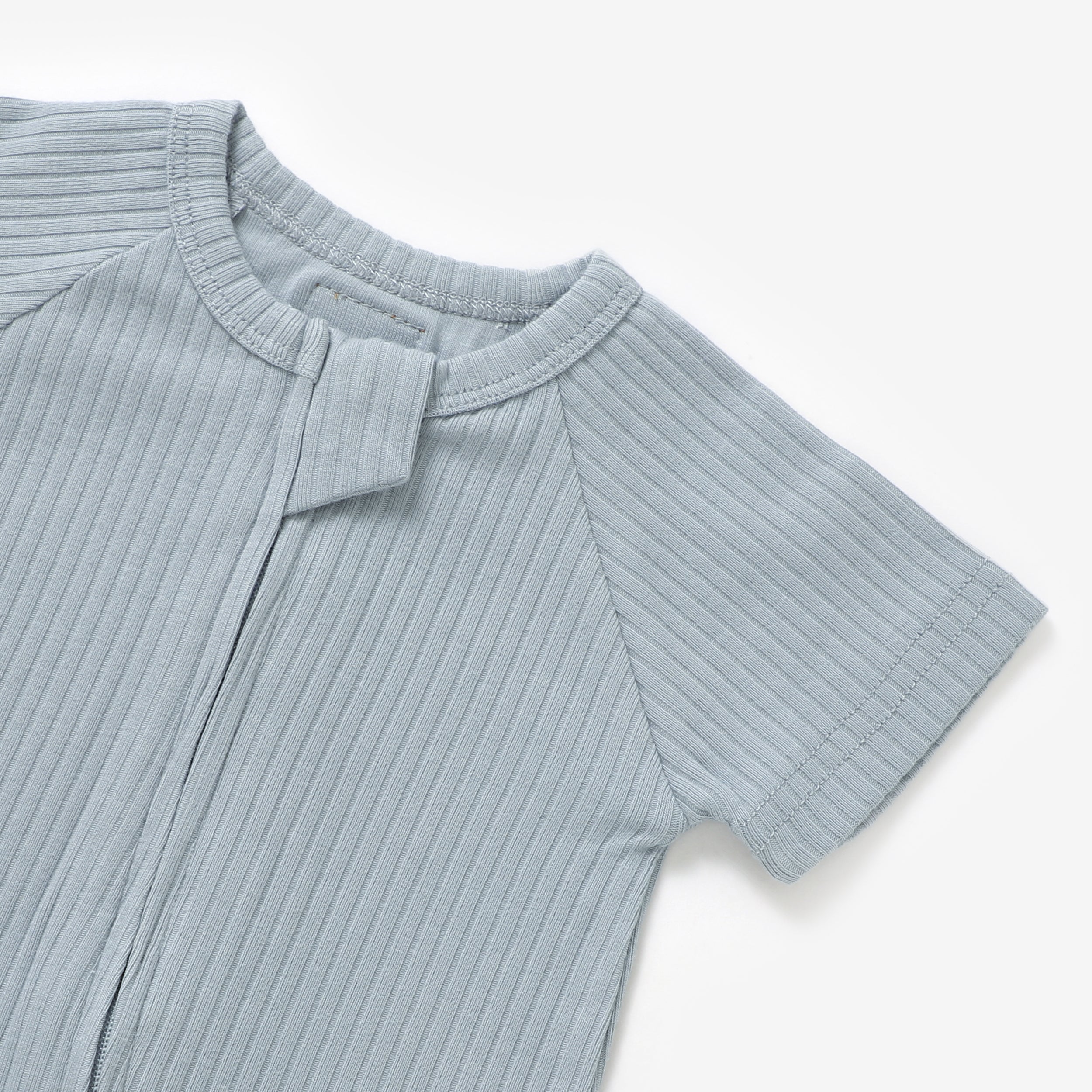 Organic Cotton 2-way Summer Zipsuit | Light Blue