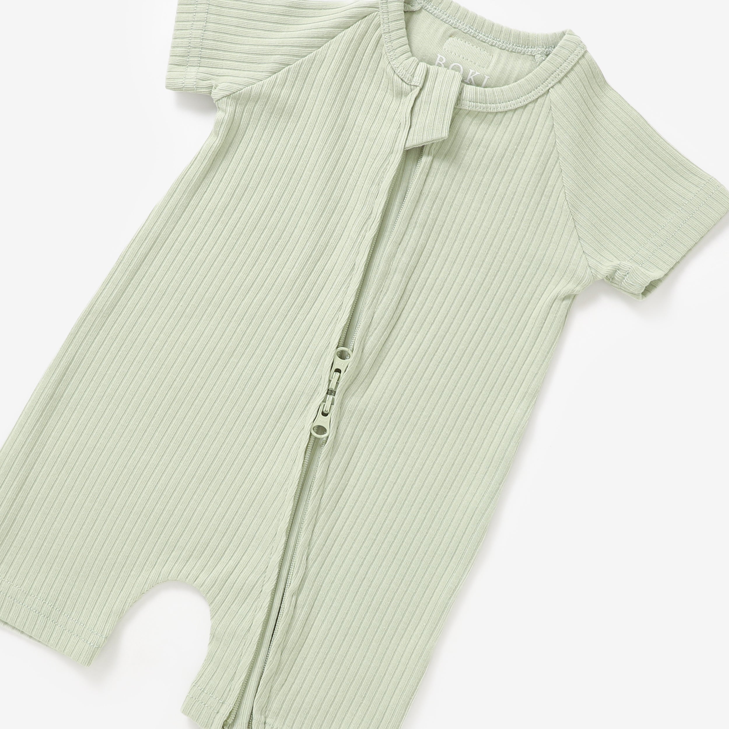Organic Cotton 2-way Summer Zipsuit | Dried Mint