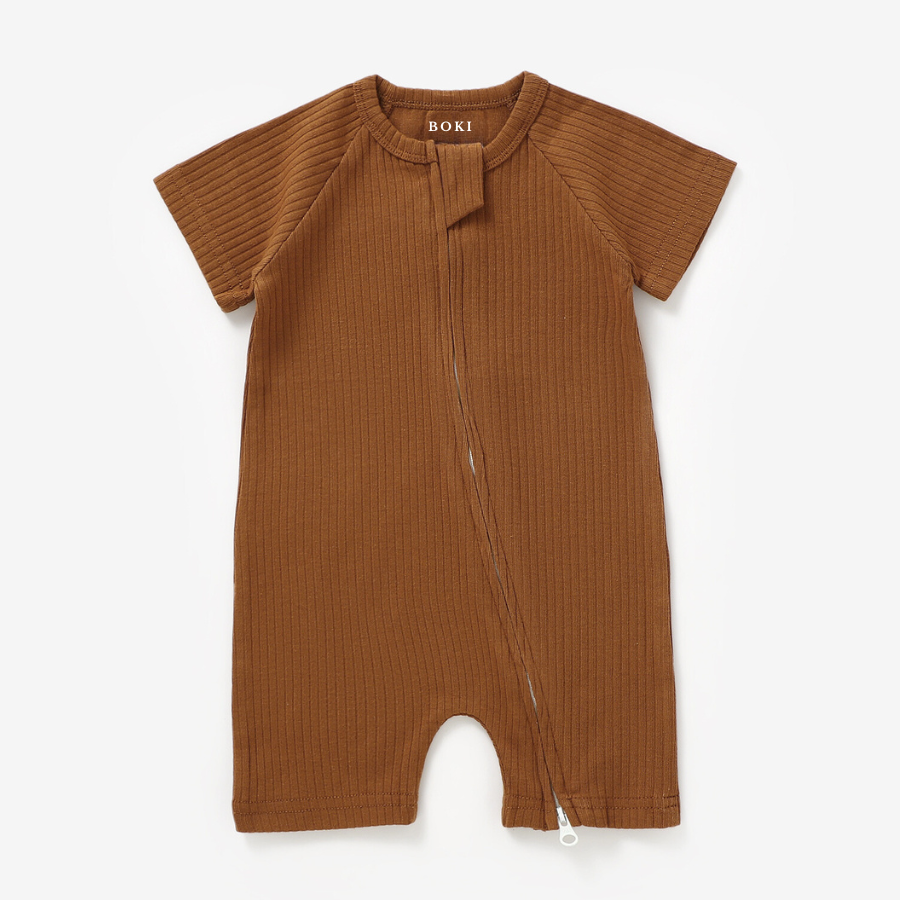 Organic Cotton 2-way Summer Zipsuit | Rust