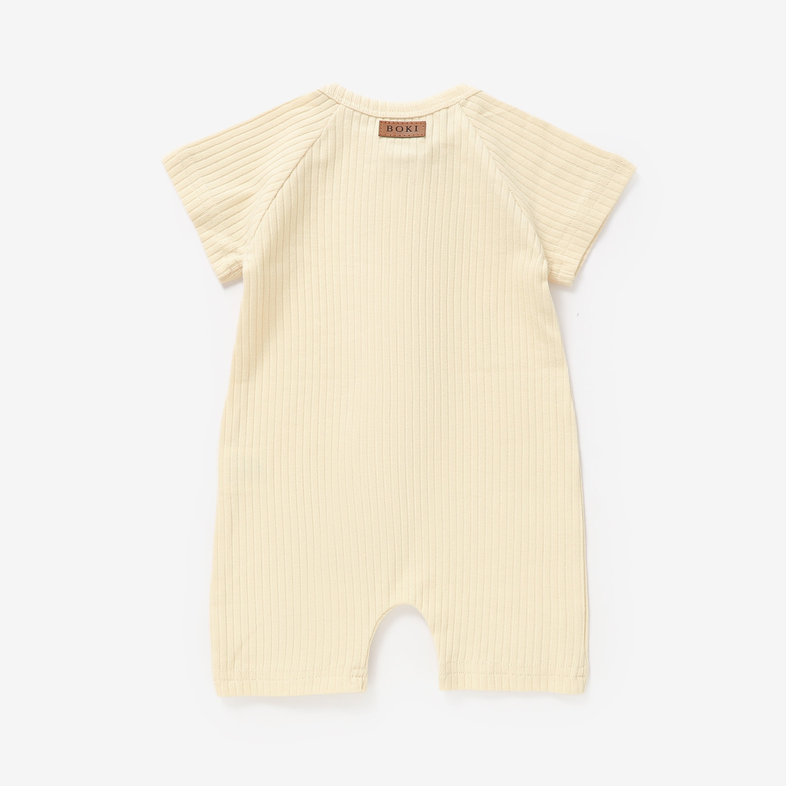 Organic Rib Summer Zipsuit | Creme