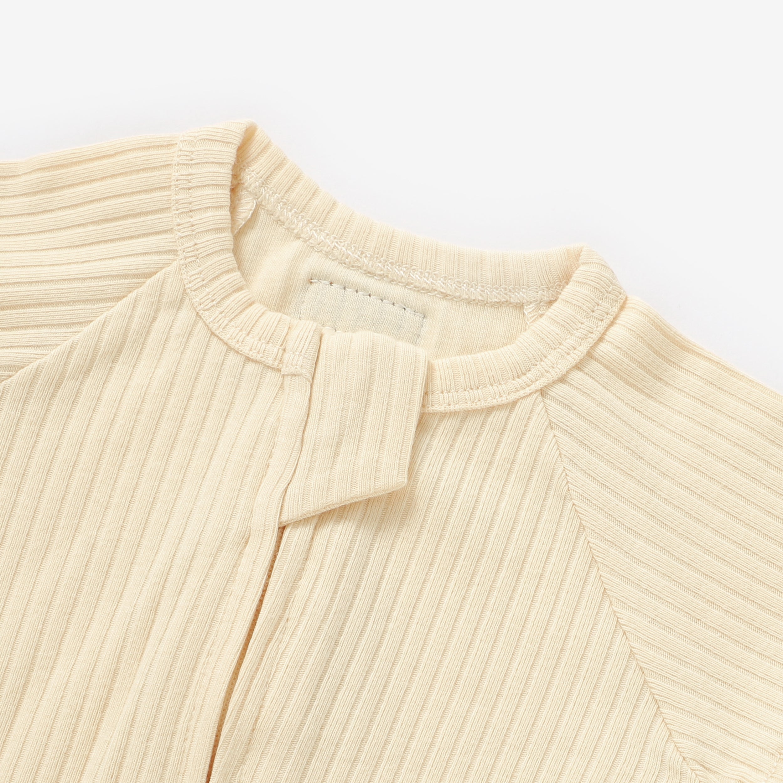 Organic Rib Summer Zipsuit | Creme