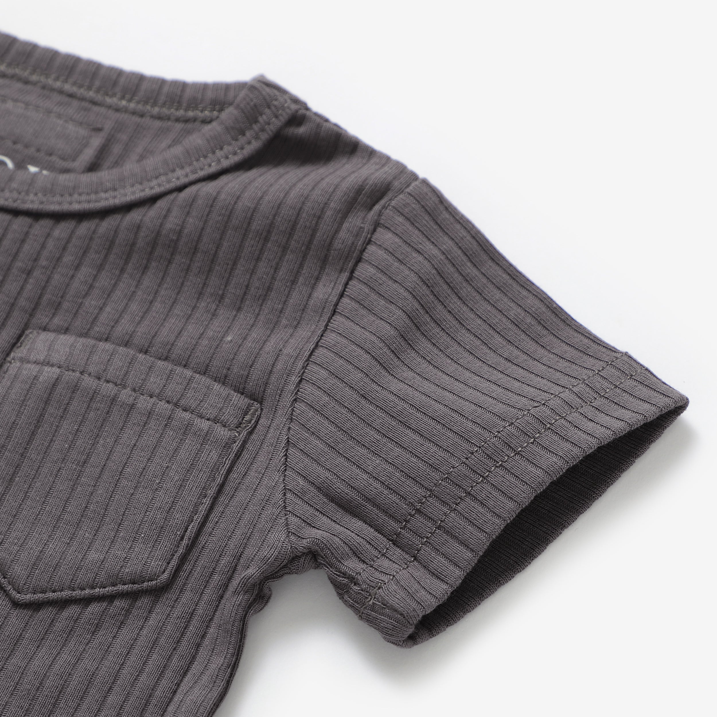 2 Piece Organic Rib Pyjamas Set | Charcoal