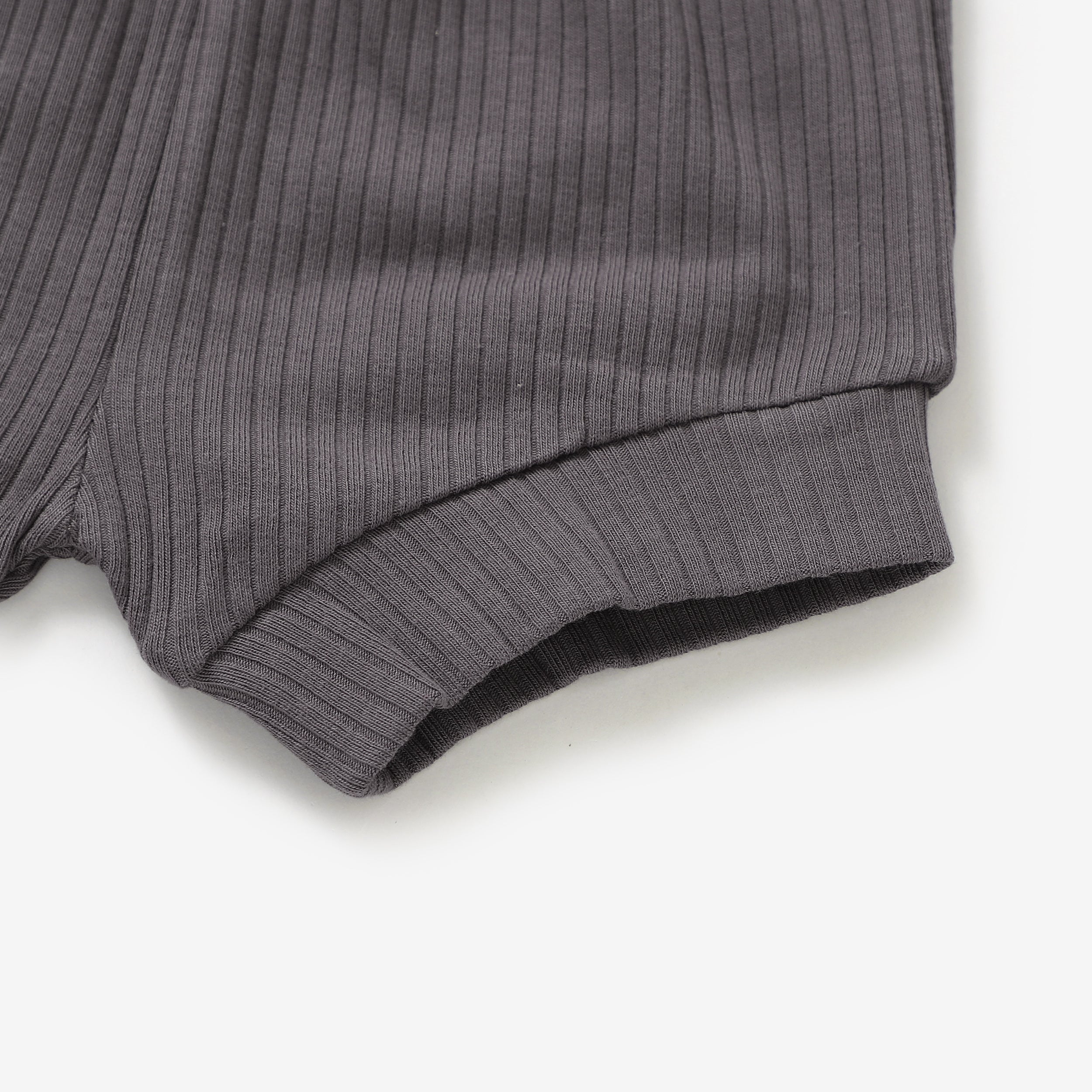 2 Piece Organic Rib Pyjamas Set | Charcoal