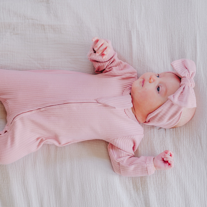 Organic Cotton Baby Girl Headband | Pale Rose