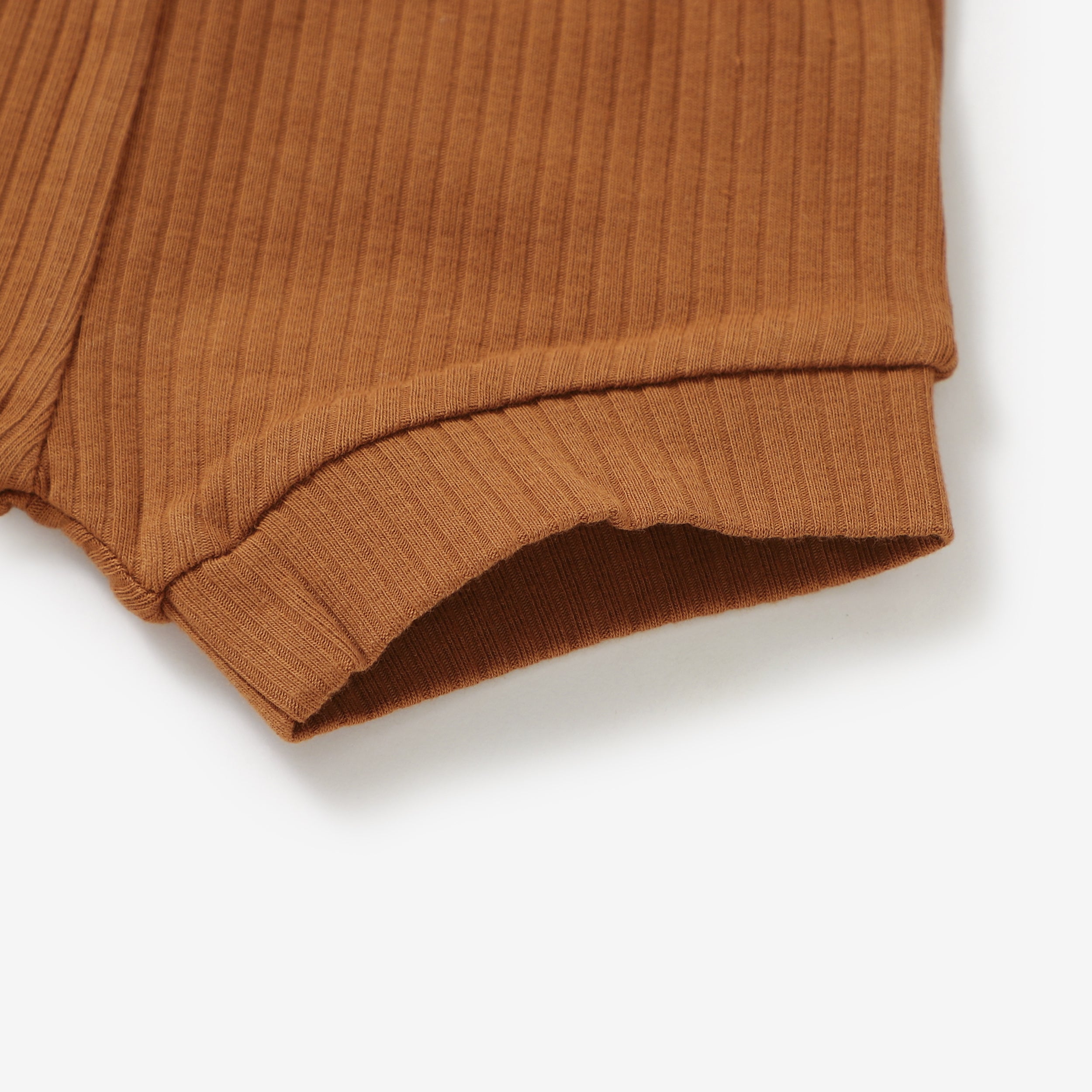 2 Piece Organic Rib Pyjamas Set | Rust