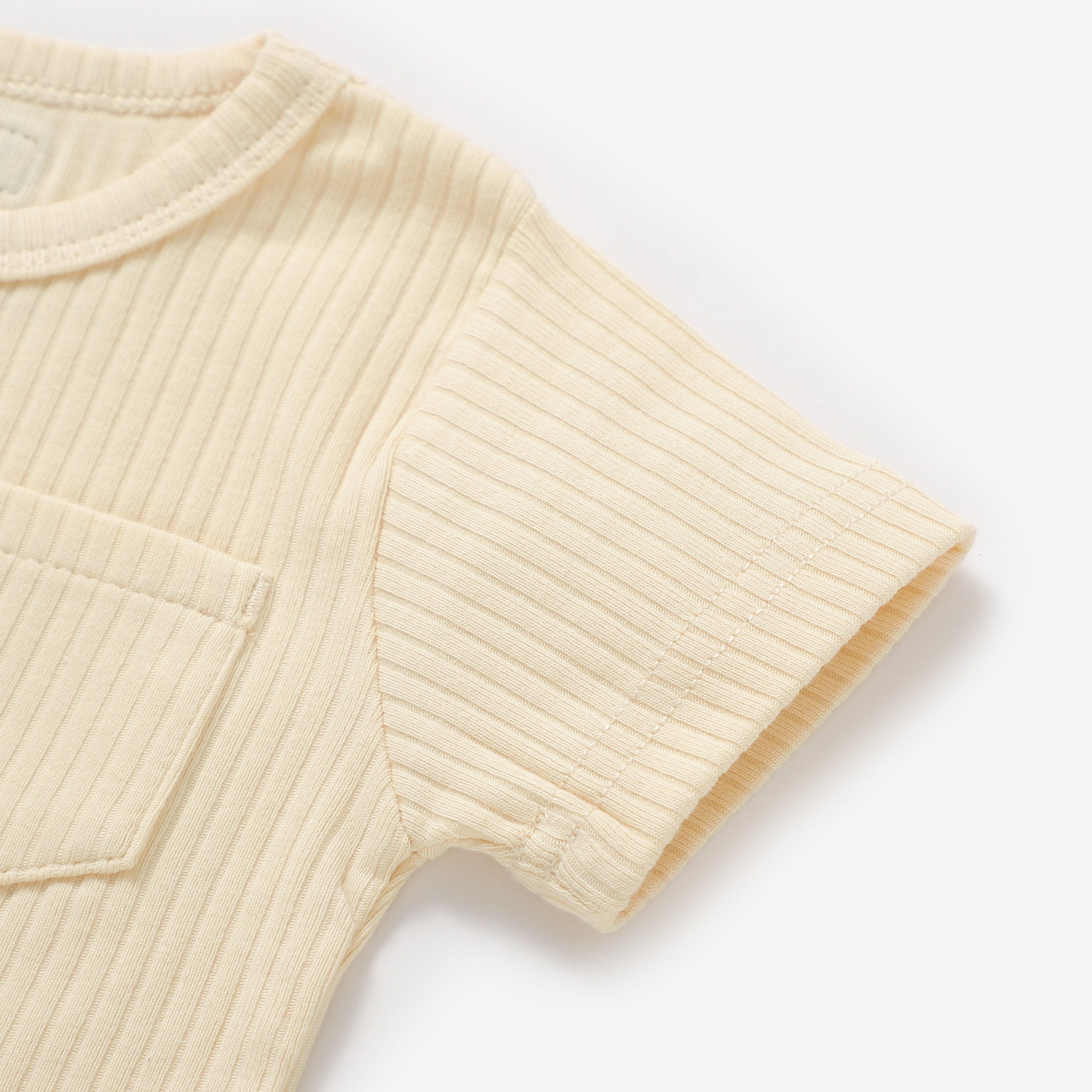 2 Piece Organic Rib Pyjamas Set | Creme