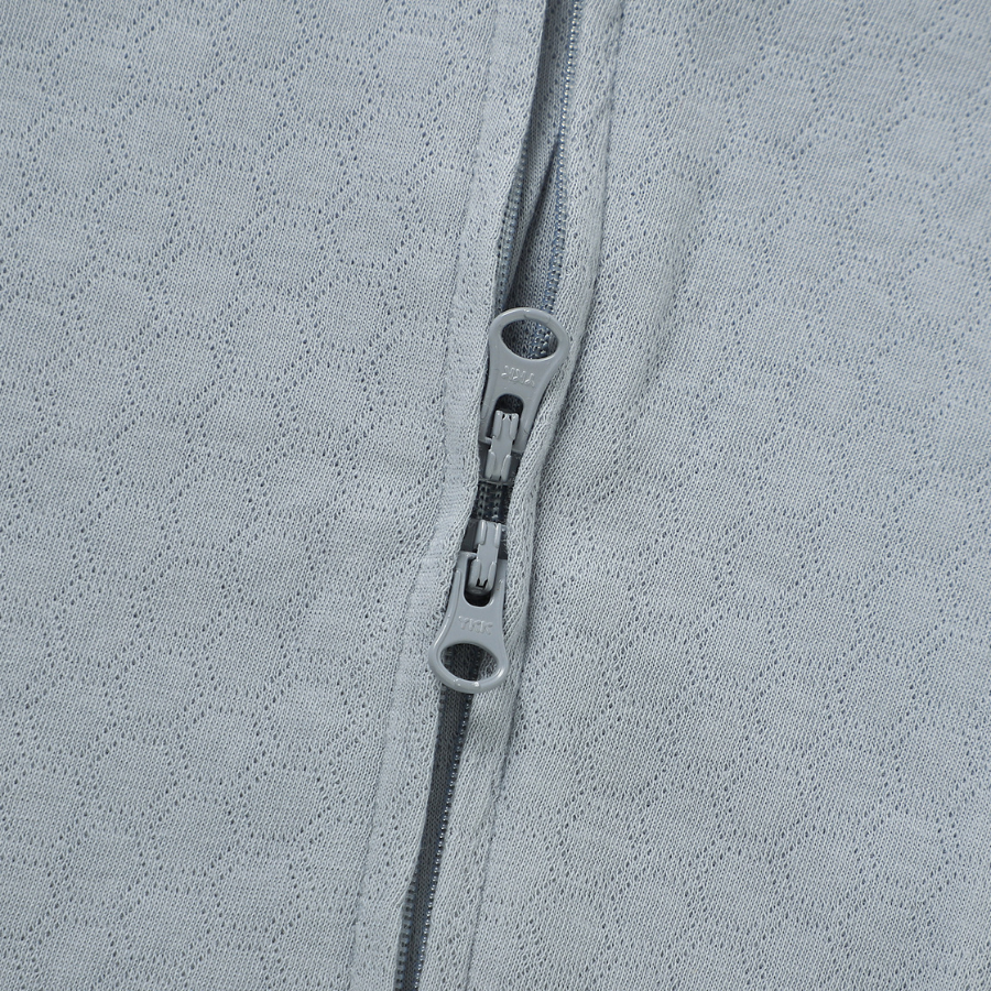 Organic Cotton Honeycomb 2-way Zipsuit with Footies and Mittens | Raincloud