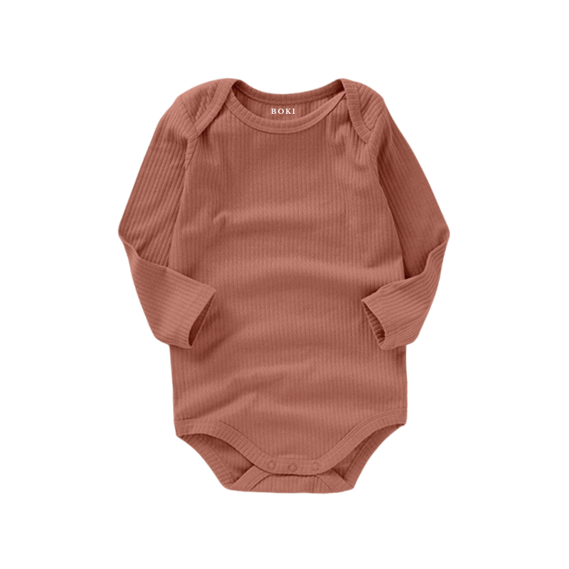 Ribbed Long-Sleeve Bodysuit | Clay