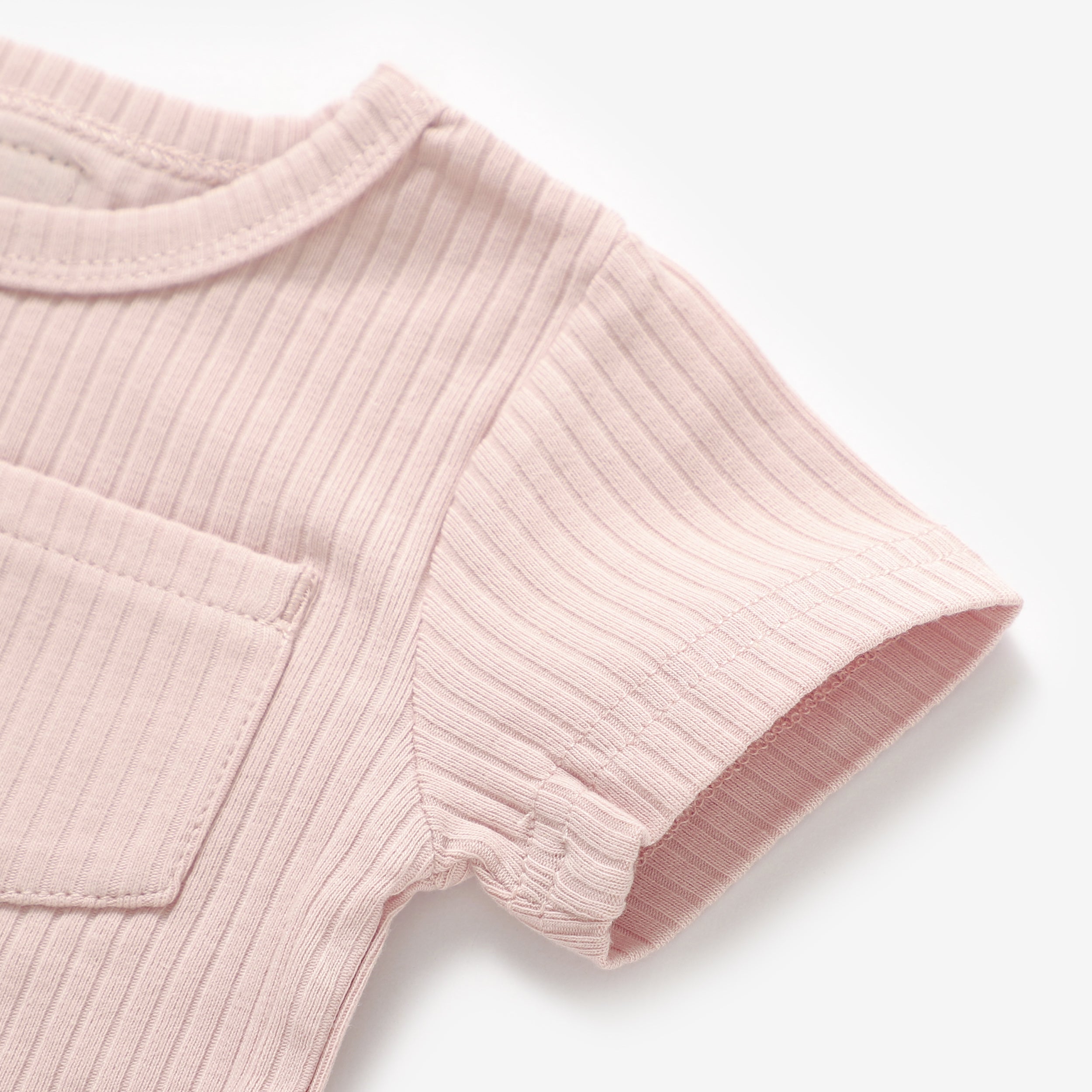 2 Piece Organic Rib Pyjamas Set | Blush
