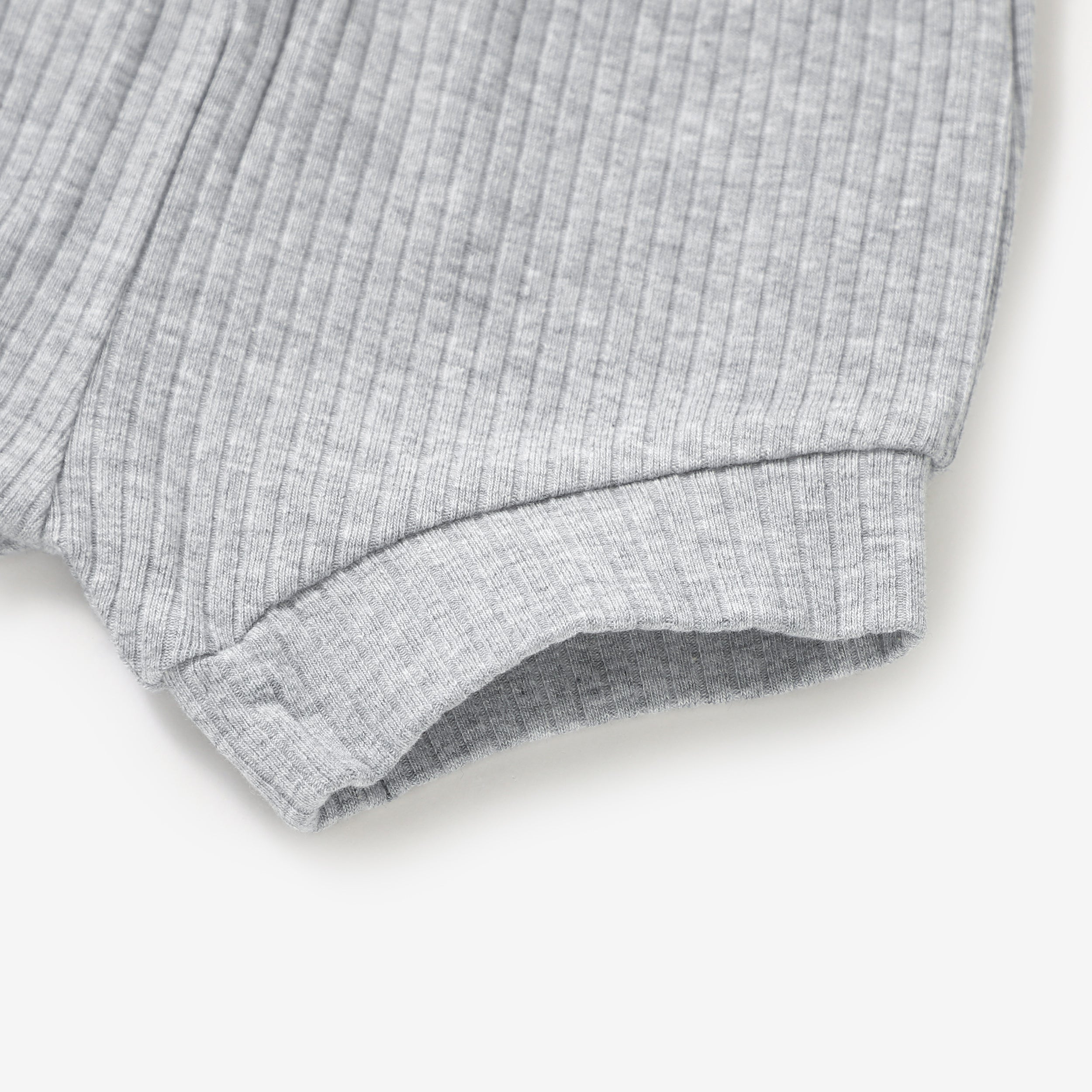 2 Piece Organic Rib Pyjamas Set | Light Grey