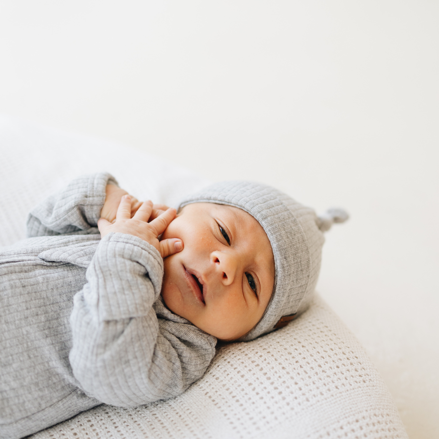 Organic Cotton 2-way Zipsuit with Footies & Mittens | Light Grey