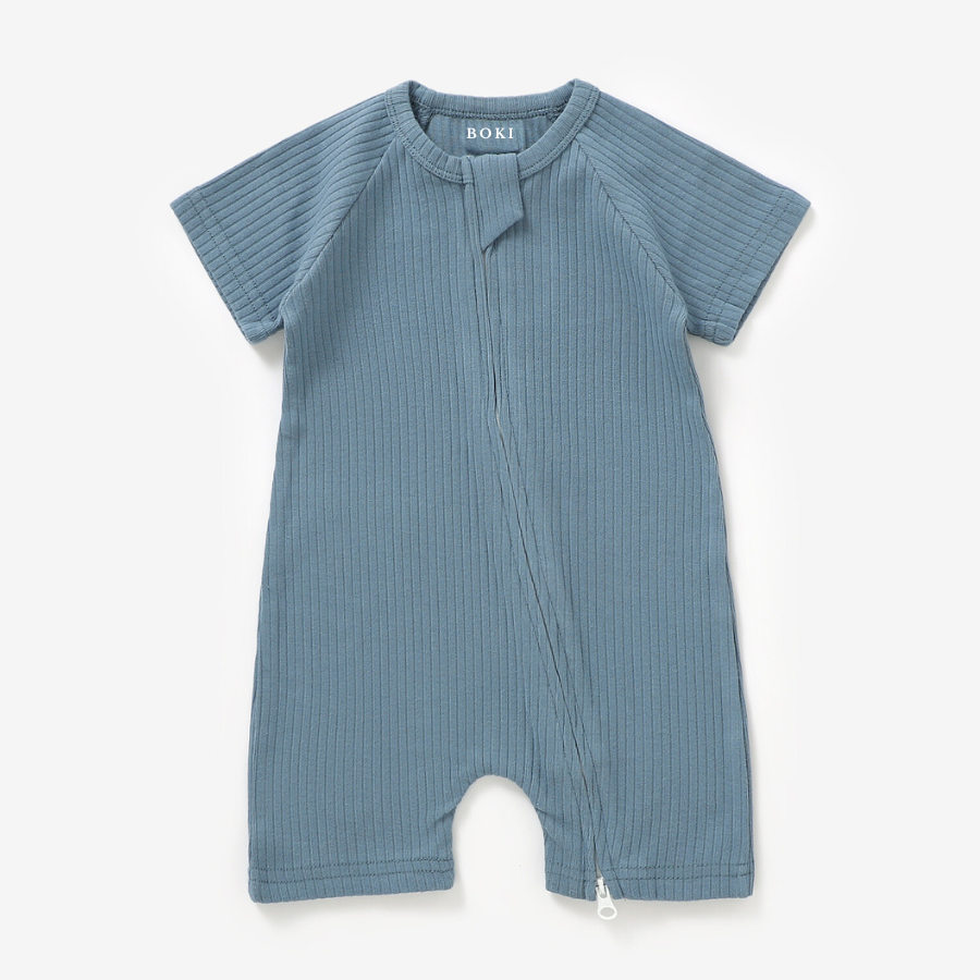 Organic Cotton 2-way Summer Zipsuit | Cloudy Sky