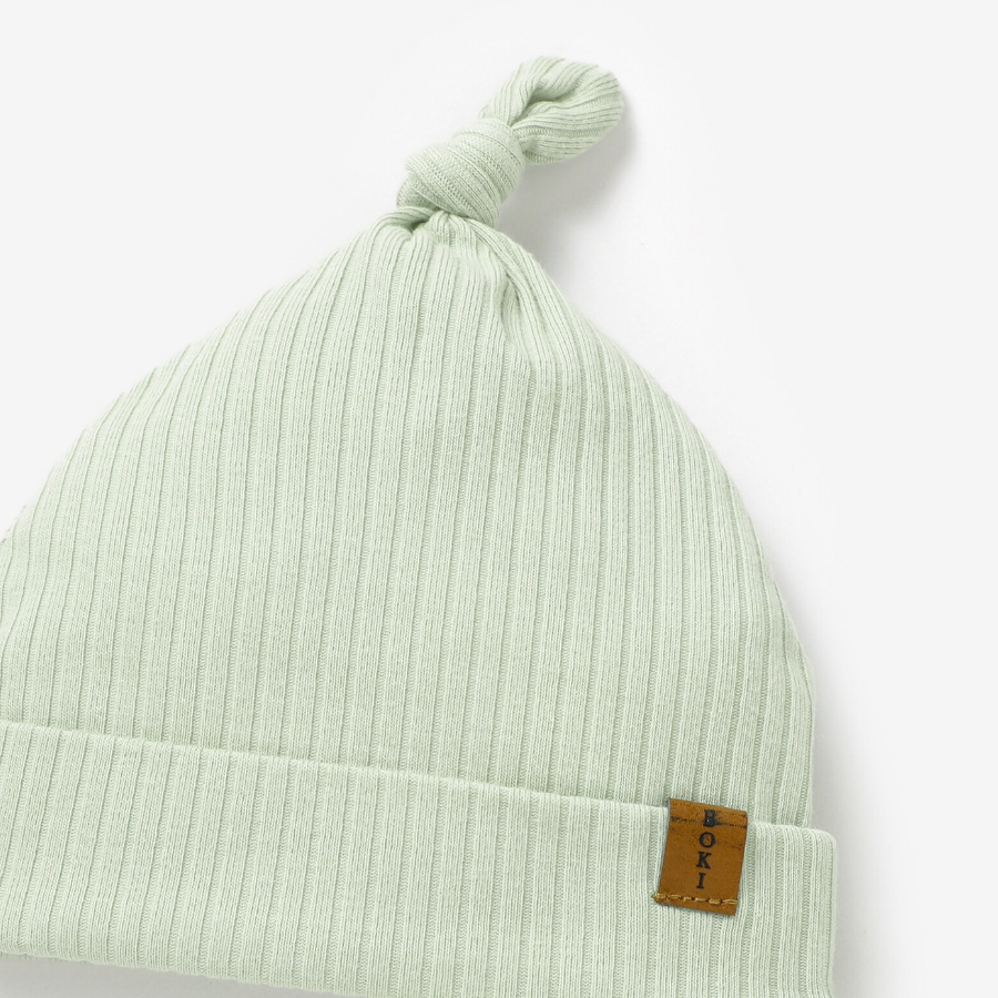 Organic Rib Knot Hat | Dried Mint