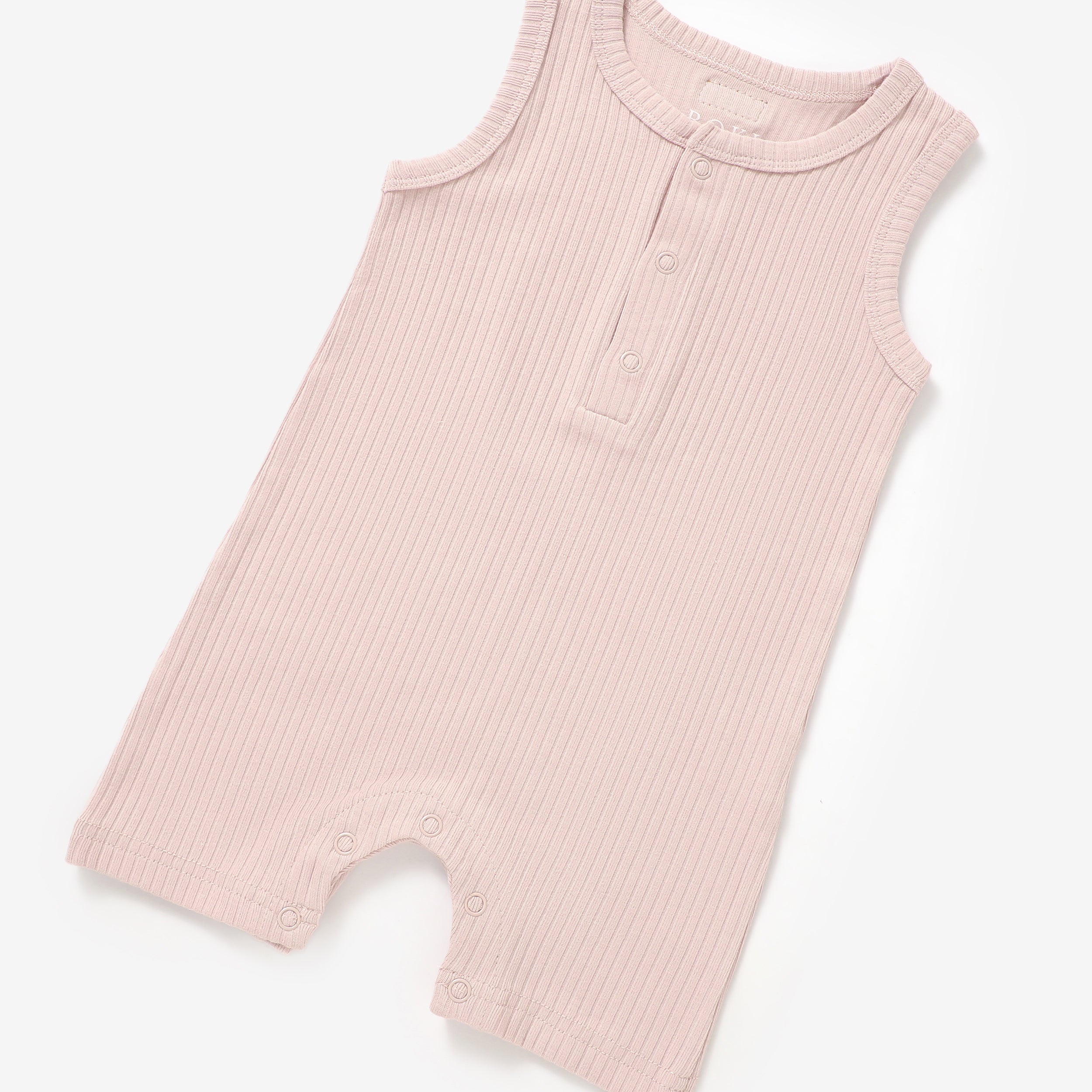 Organic Rib Cotton Tank Growsuit | Blush