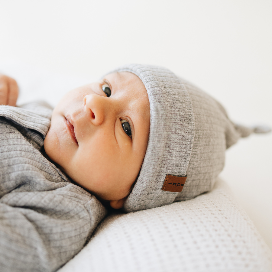 Organic Cotton 2-way Zipsuit with Footies & Mittens | Light Grey