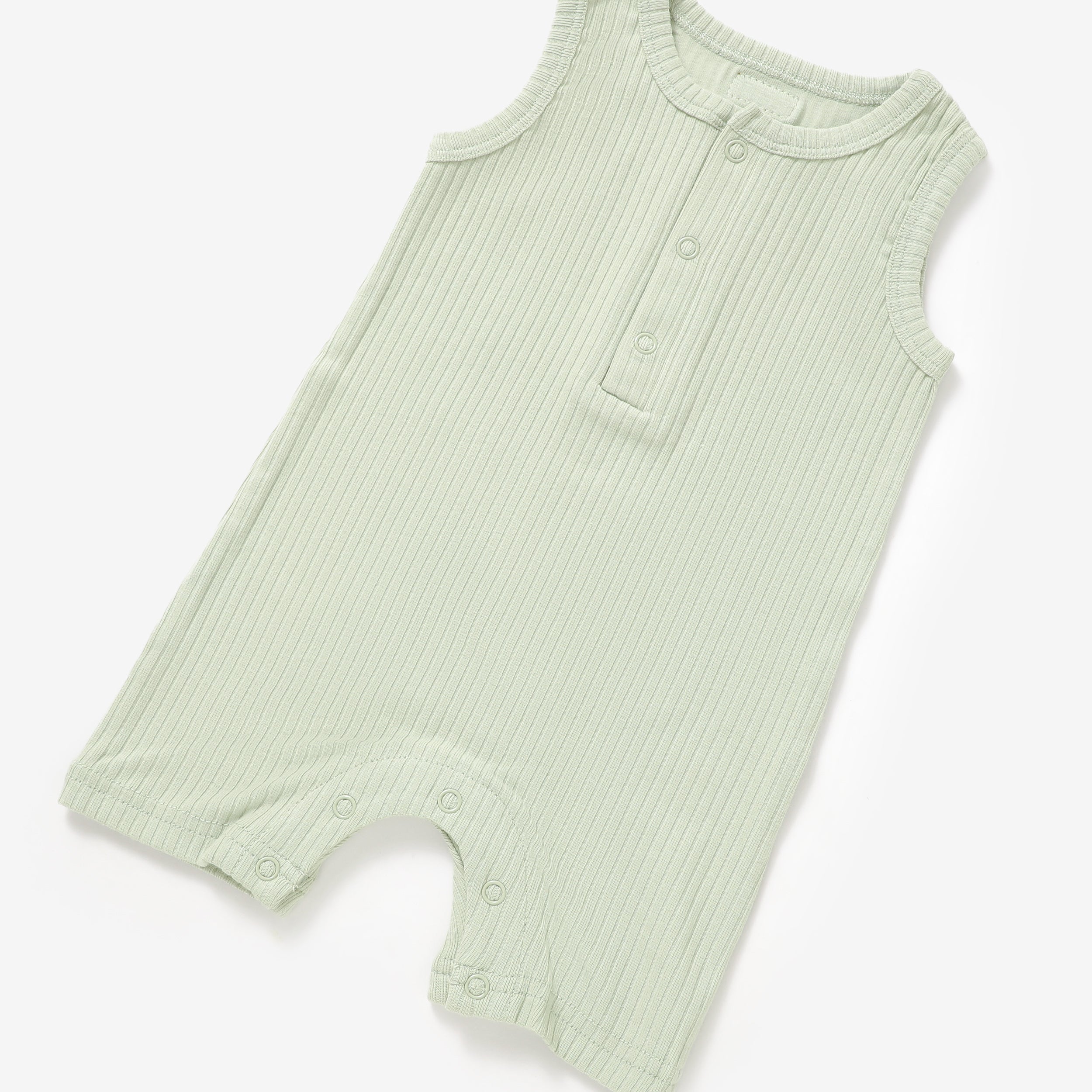 Organic Rib Cotton Tank Growsuit | Dried Mint
