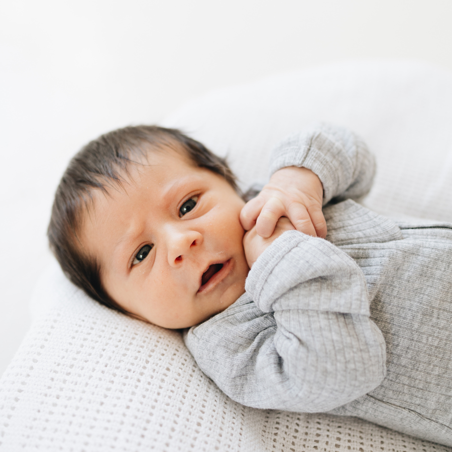 Organic Cotton 2-way Zipsuit with Footies & Mittens | Light Grey