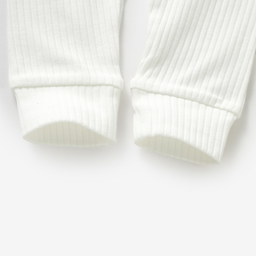 Organic Rib Longsleeve Bodysuit Set | Ivory