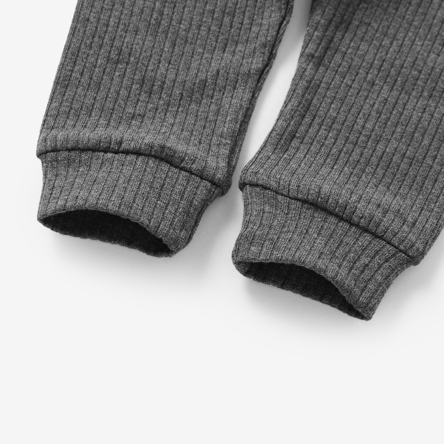 Organic Rib Long sleeve Pyjamas Set | Slate Grey