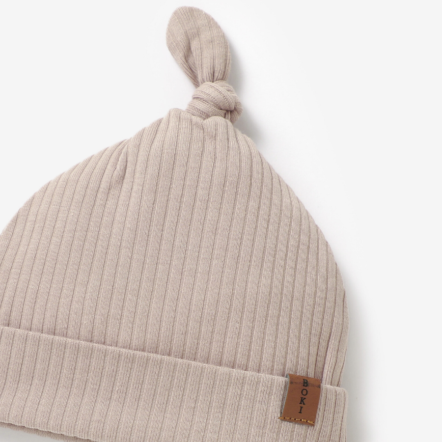 Organic Ribbed Cotton Beanie | Oatmeal