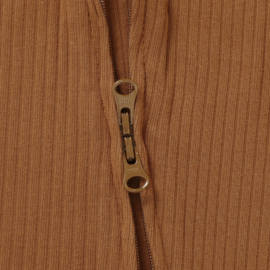 Organic Cotton 2-way Zipsuit with Footies & Mittens | Rust