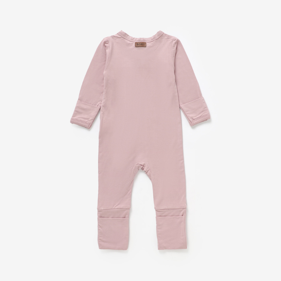 Organic Bamboo 2-way Zipsuit with Foldover Footies and Mittens | Marshmallow