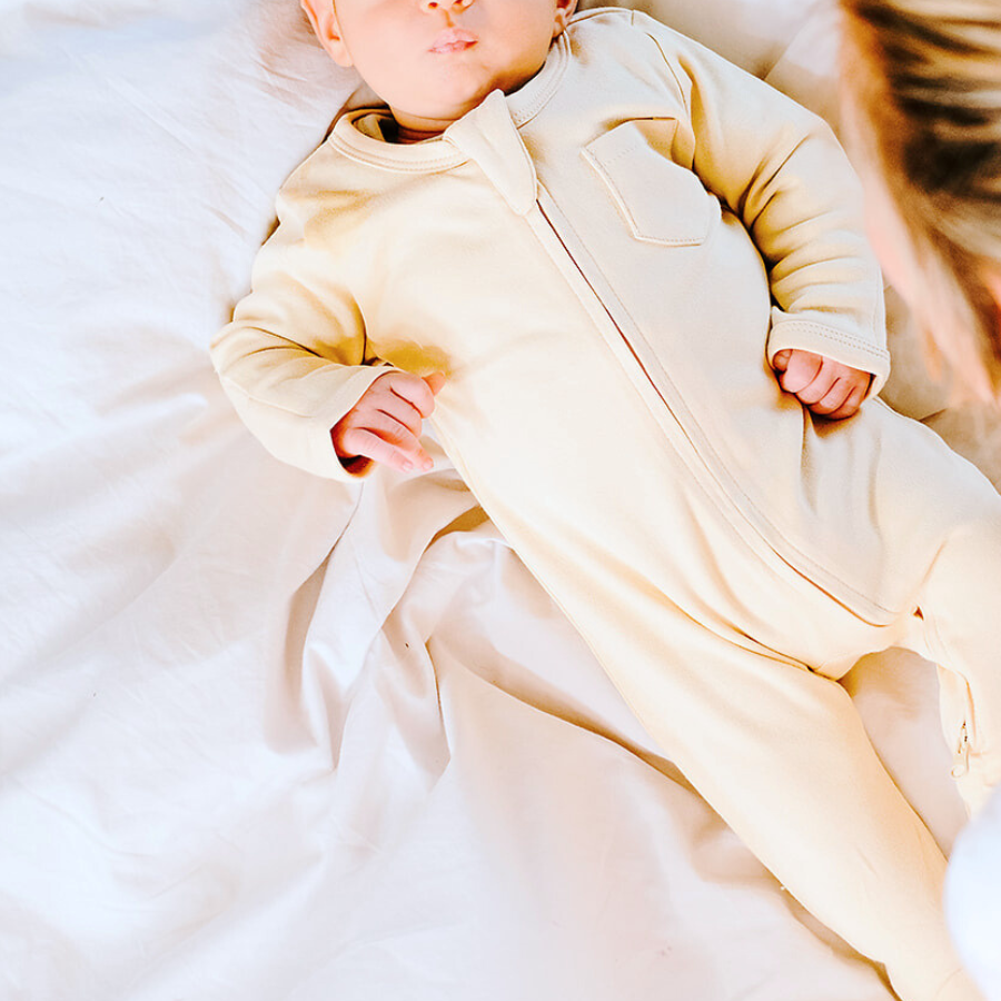 Organic Cotton 2-way Zipsuit with Footies & Mittens | Butter
