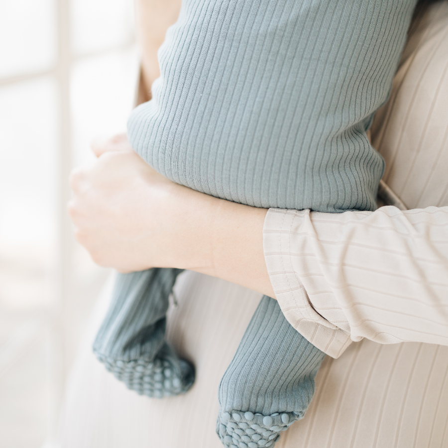 Organic Cotton 2-way Zipsuit with Footies & Mittens | Cloudy Sky