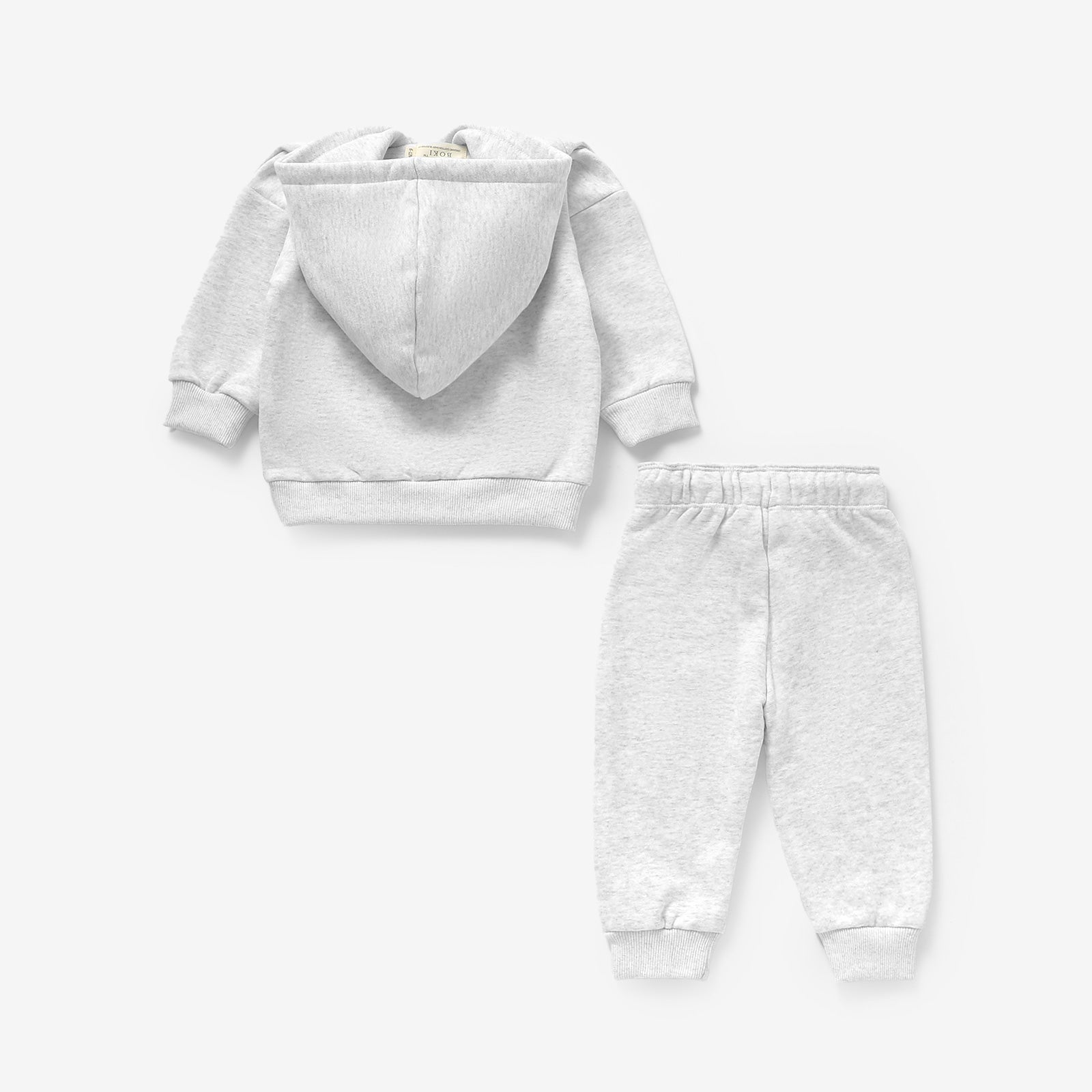 Organic Cotton Hooded Tracksuit | Light Grey