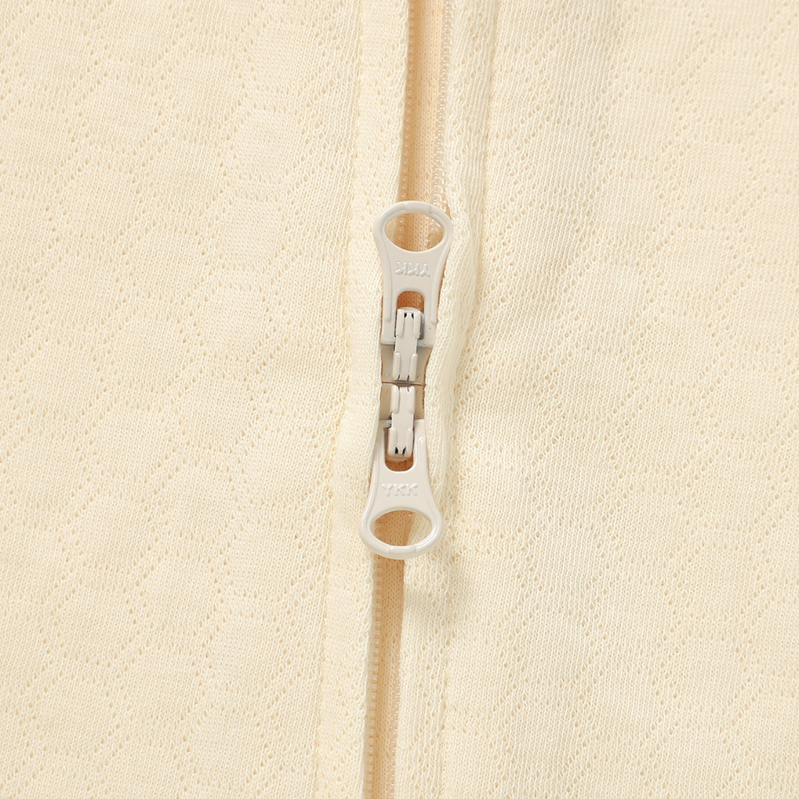 Organic Cotton Honeycomb 2-way Zipsuit with Footies and Mittens | Buttercup