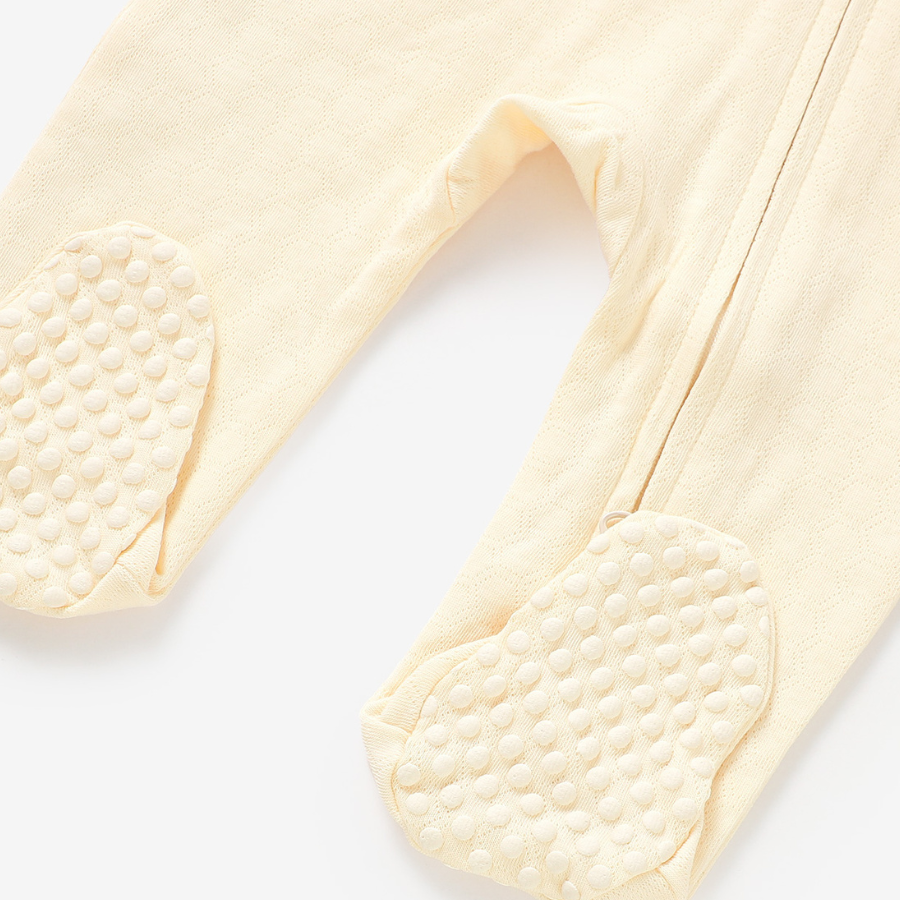 Organic Cotton Honeycomb 2-way Zipsuit with Footies and Mittens | Buttercup