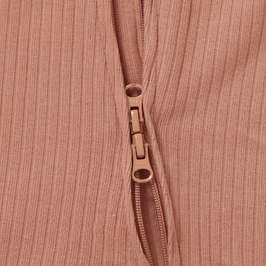 Organic Cotton 2-way Zipsuit with Footies & Mittens | Clay