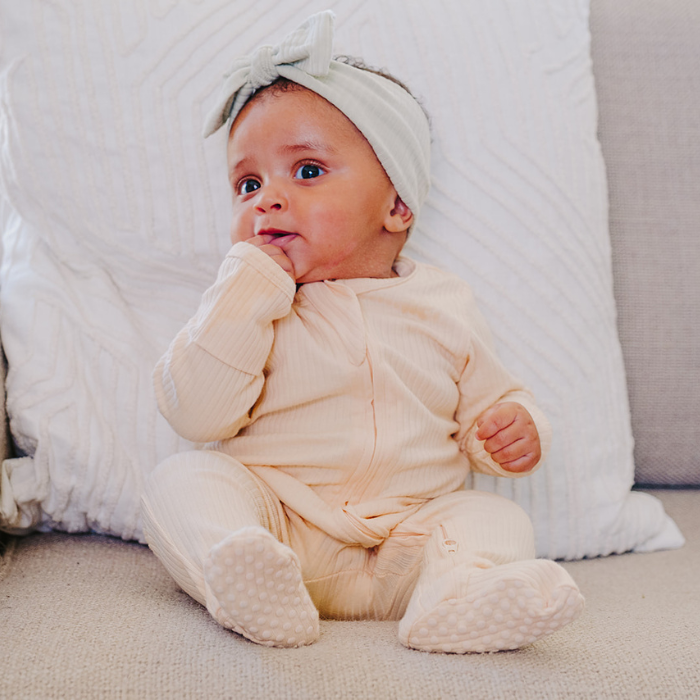 Organic Cotton Baby Girl Headband | Charcoal