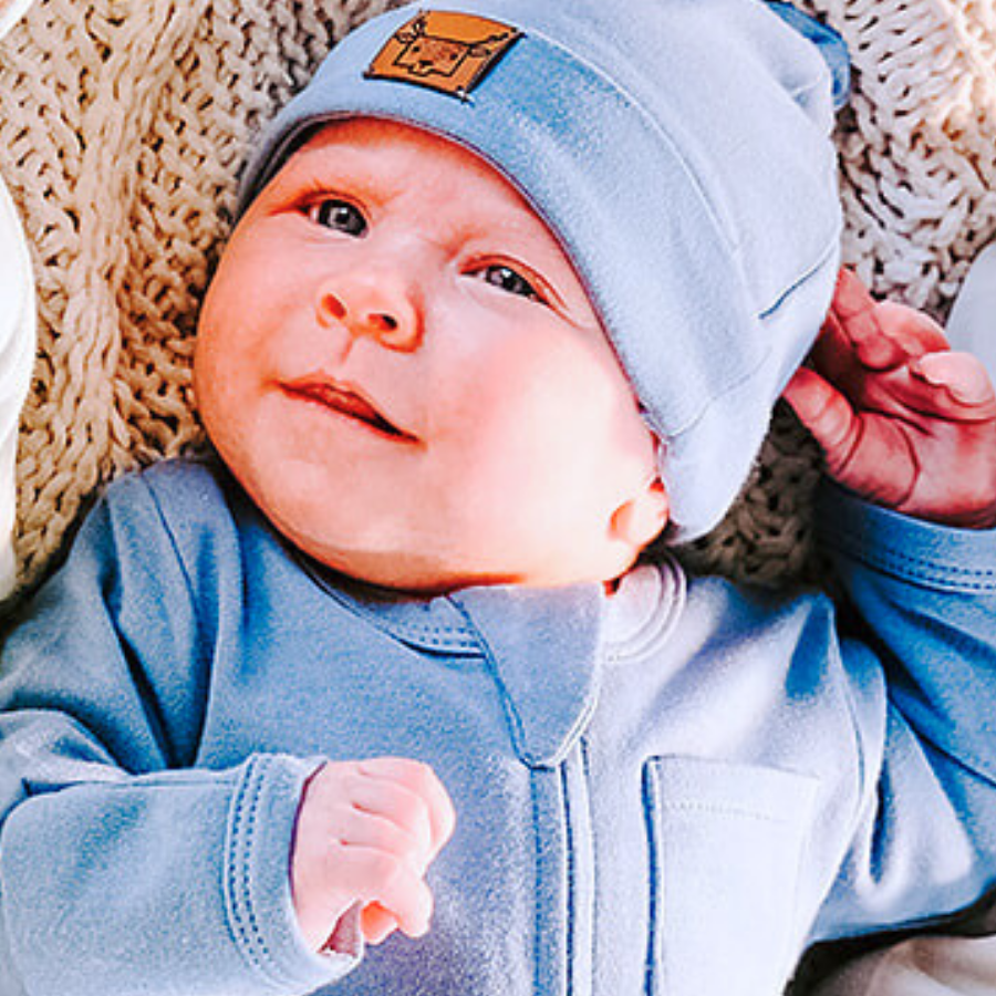 Organic Cotton 2-way Zipsuit with Footies & Mittens | Sky Blue