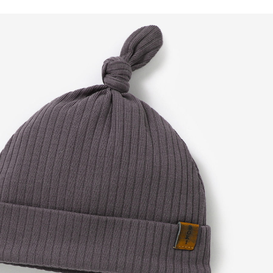 Organic Rib Knot Hat | Charcoal