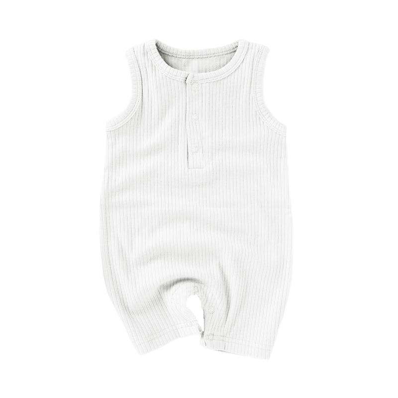 Organic Rib Cotton Tank Growsuit Ivory
