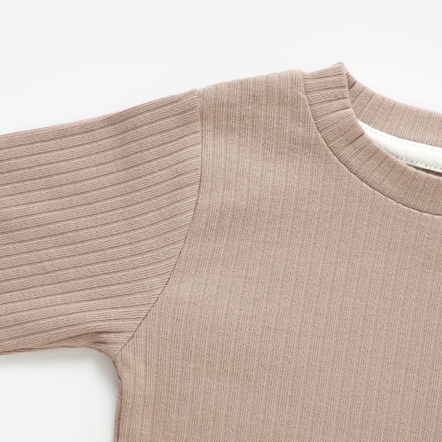 Organic Rib Long sleeve Pyjamas Set | Oatmeal