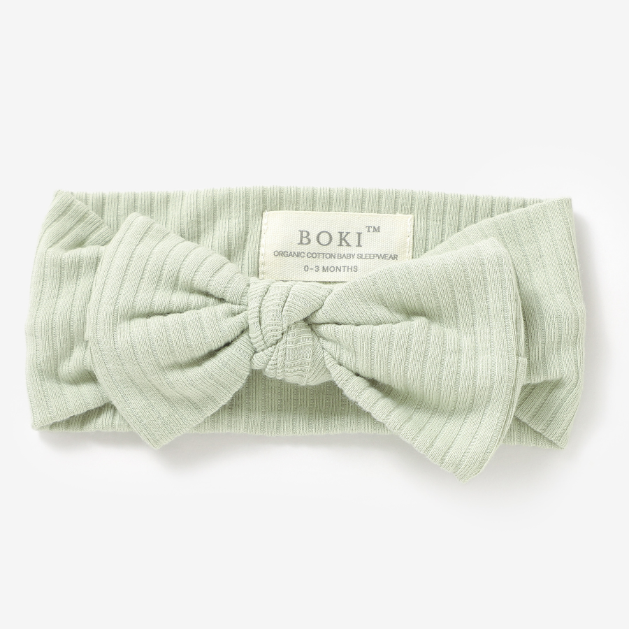 Organic Cotton Baby Girl Headband | Dried Mint