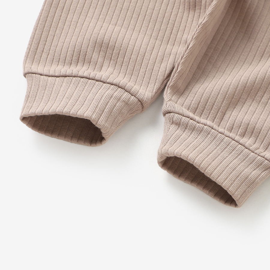 Organic Rib Long sleeve Pyjamas Set | Oatmeal