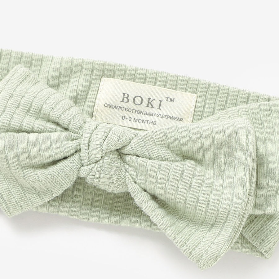 Organic Cotton Baby Girl Headband | Dried Mint