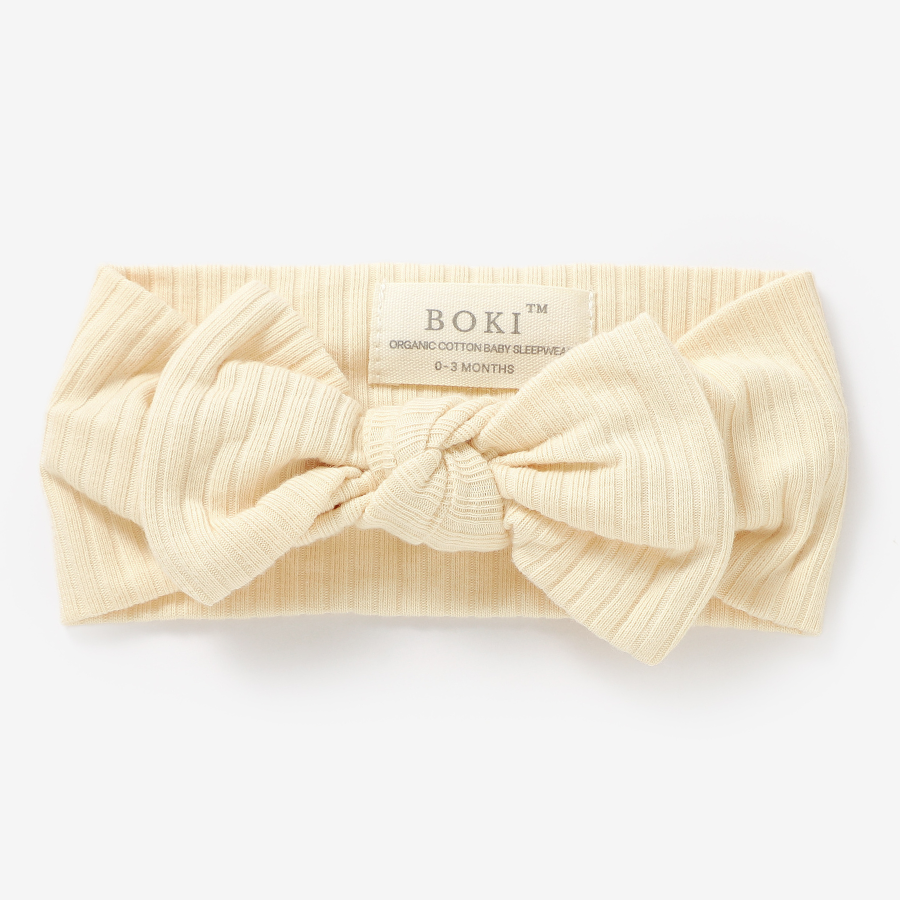 Organic Cotton Baby Girl Headband | Crème