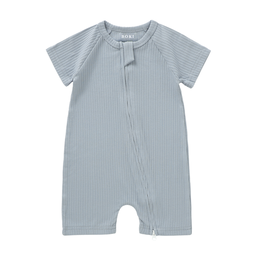 Organic Cotton 2-way Summer Zipsuit | Light Blue