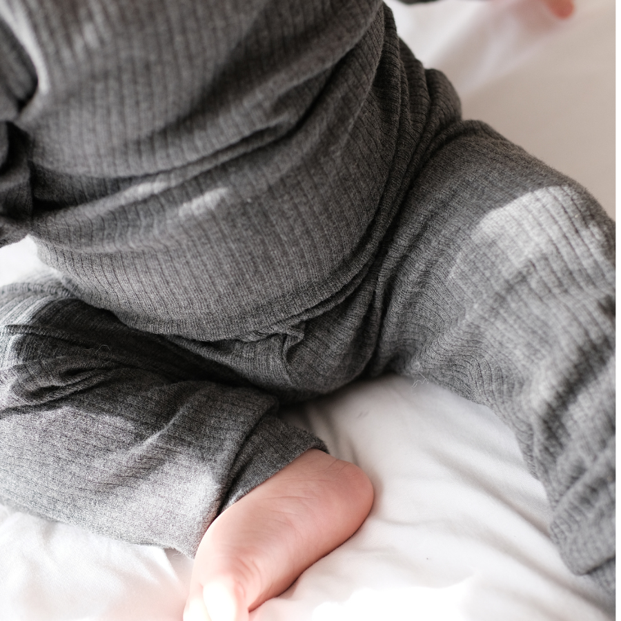Organic Rib Long sleeve Pyjamas Set | Slate Grey