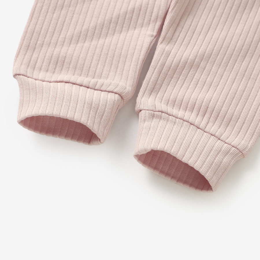Organic Rib Long sleeve Pyjamas Set | Blush