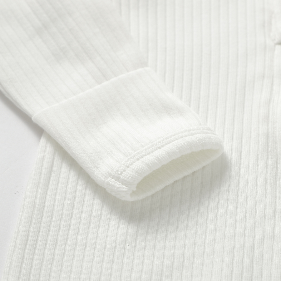 Organic Cotton 2-way Zipsuit with Footies & Mittens | Ivory