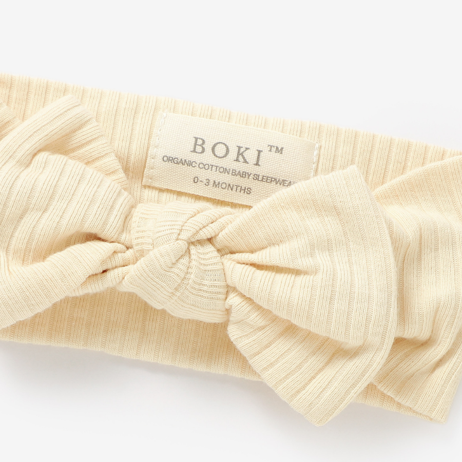 Organic Cotton Baby Girl Headband | Crème