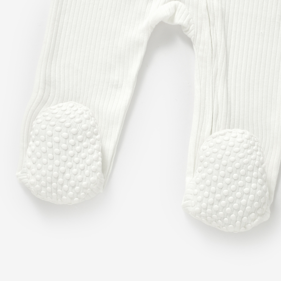 Organic Cotton 2-way Zipsuit with Footies & Mittens | Ivory