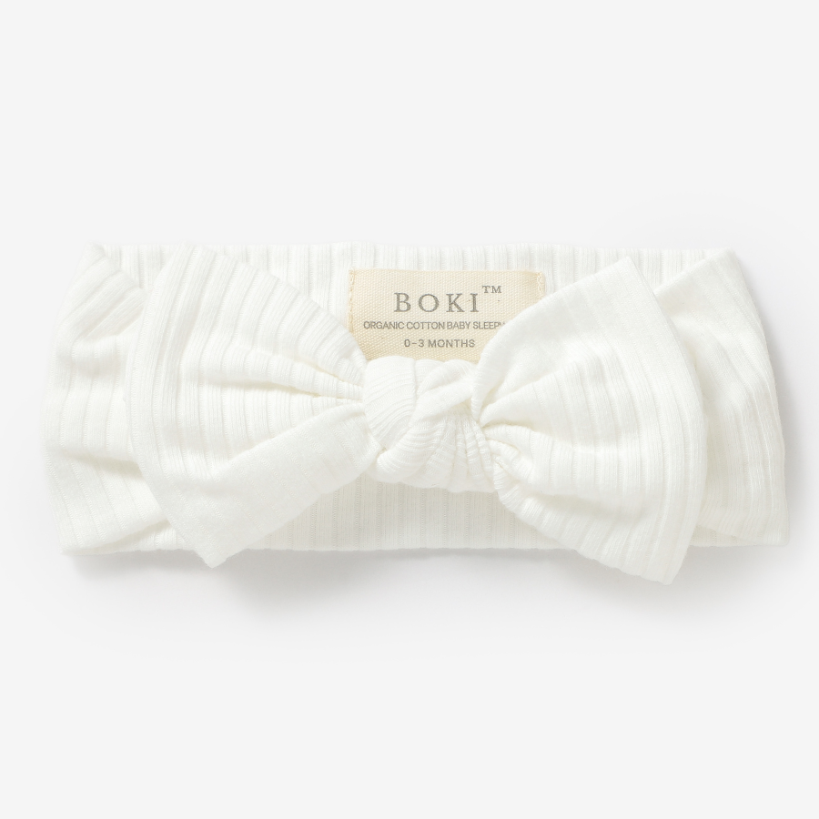 Organic Cotton Baby Girl Headband | Ivory