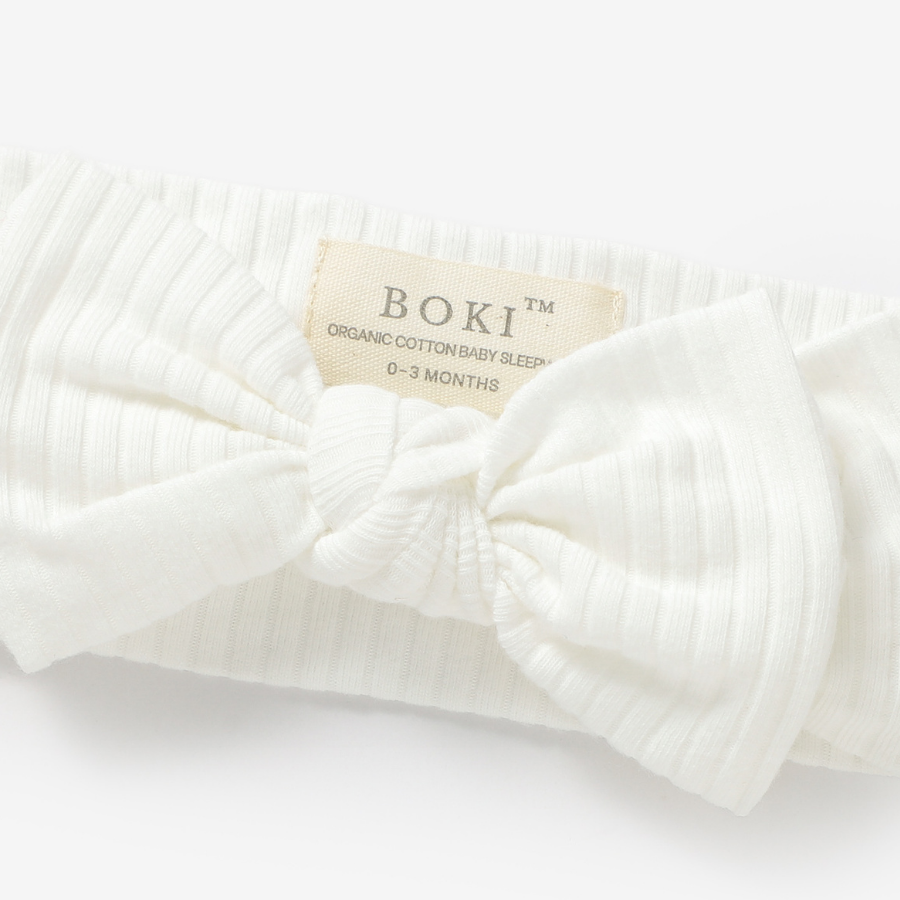 Organic Cotton Baby Girl Headband | Ivory