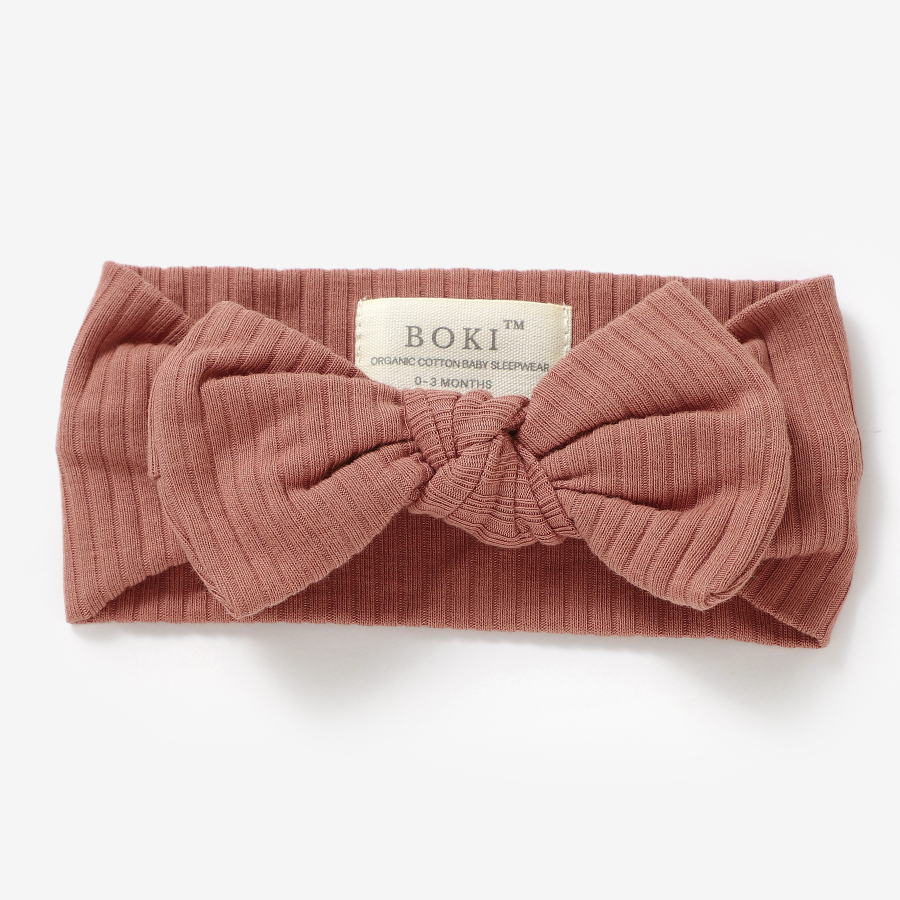Organic Cotton Baby Girl Headband | Clay